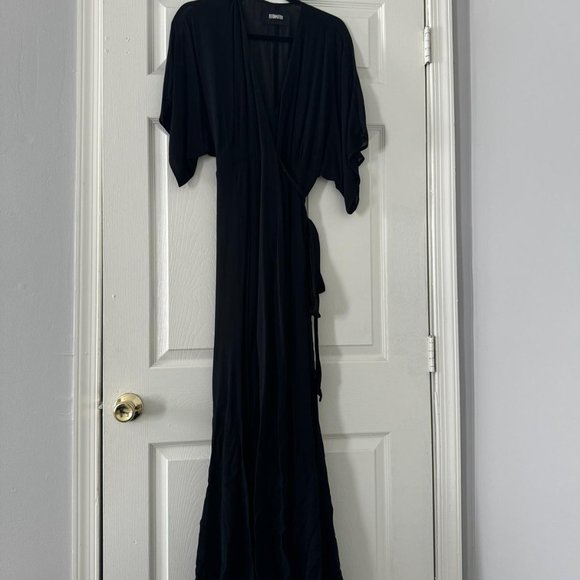 Reformation Winslow Wrap Maxi Dress Black M - Picture 2 of 3